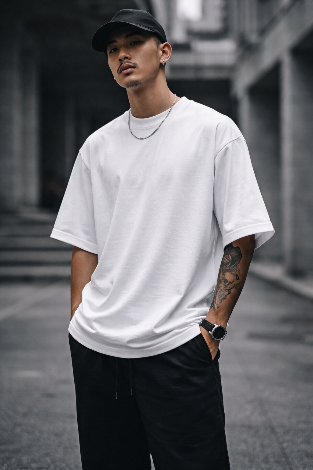 Oversized Cotton T-Shirt – White